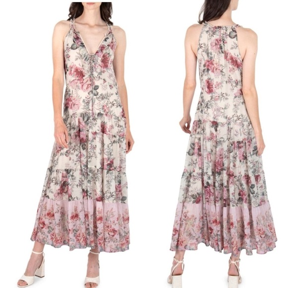 SECRET Mission Emmeline Romantic Floral Boho Chic Maxi Dress NEW Size Small NEW - Picture 3 of 13